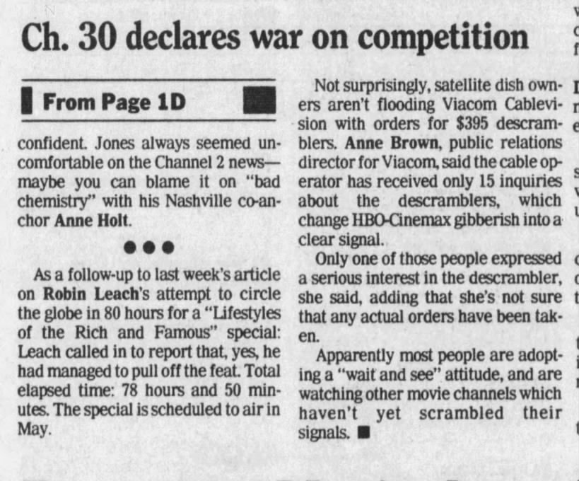 Ch. 30 declares war on competition