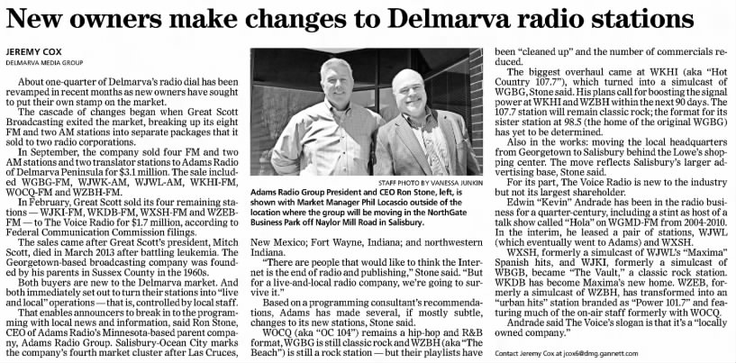 New owners make changes to Delmarva radio stations