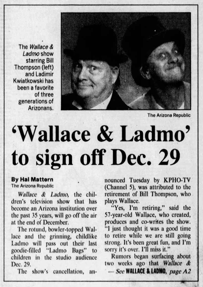 'Wallace & Ladmo' to sign off Dec. 29