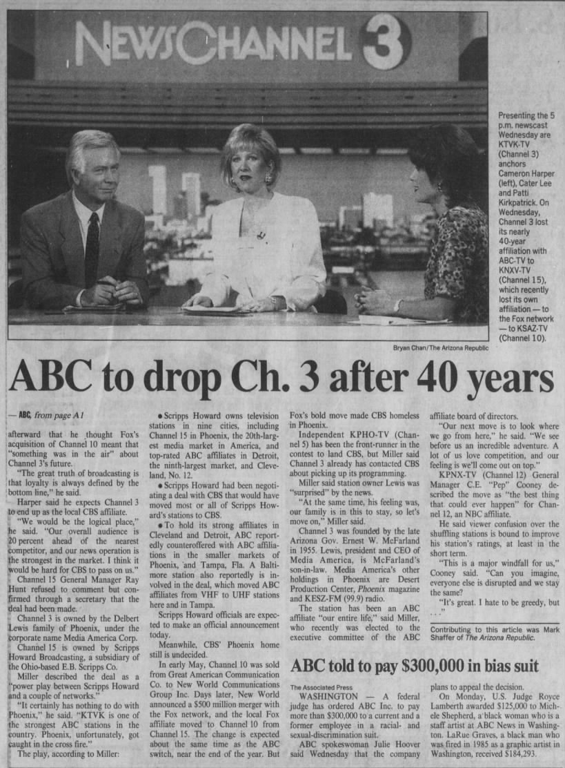 ABC to drop Ch. 3 after 40 years