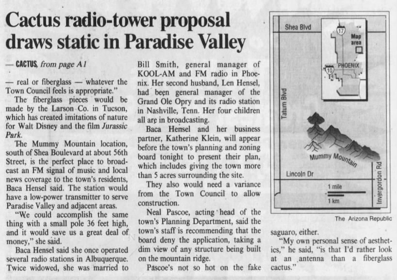 Cactus radio-tower proposal draws static in Paradise Valley