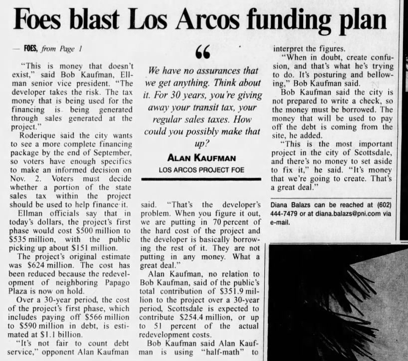 Foes blast Los Arcos funding plan