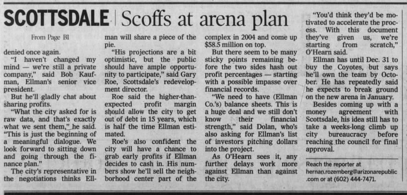 Scottsdale scoffs at arena plan
