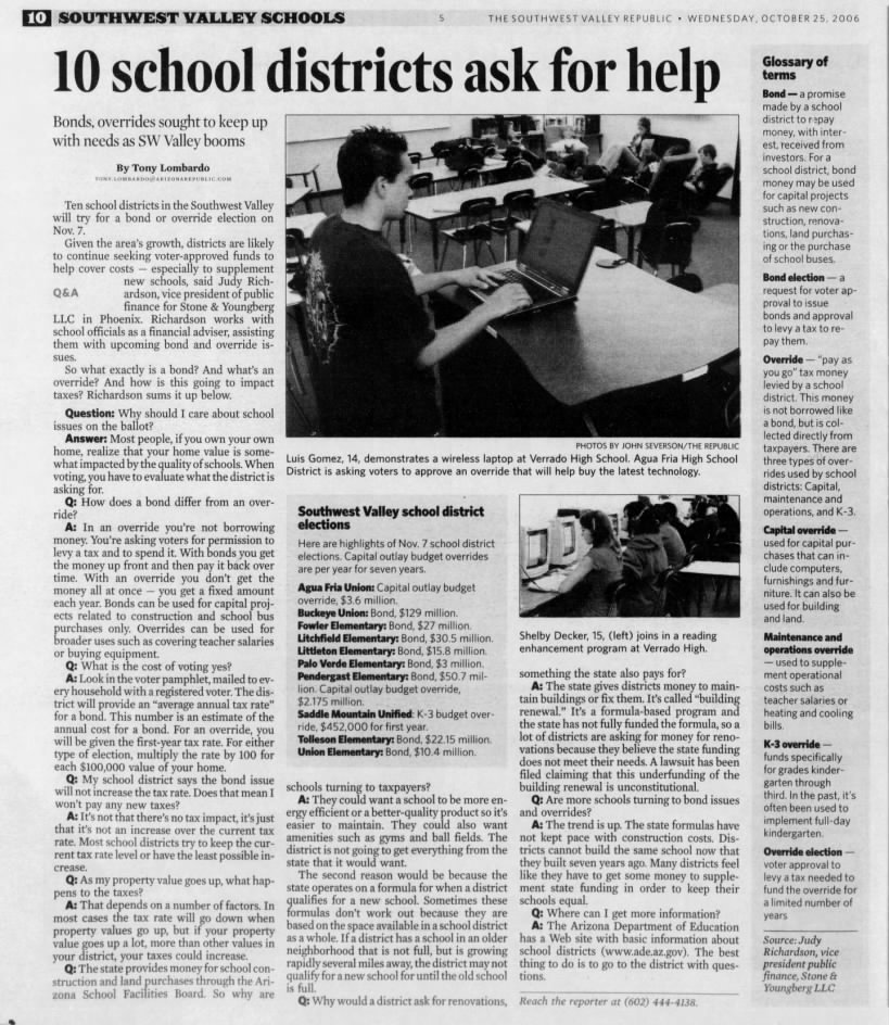 10 school districts ask for help