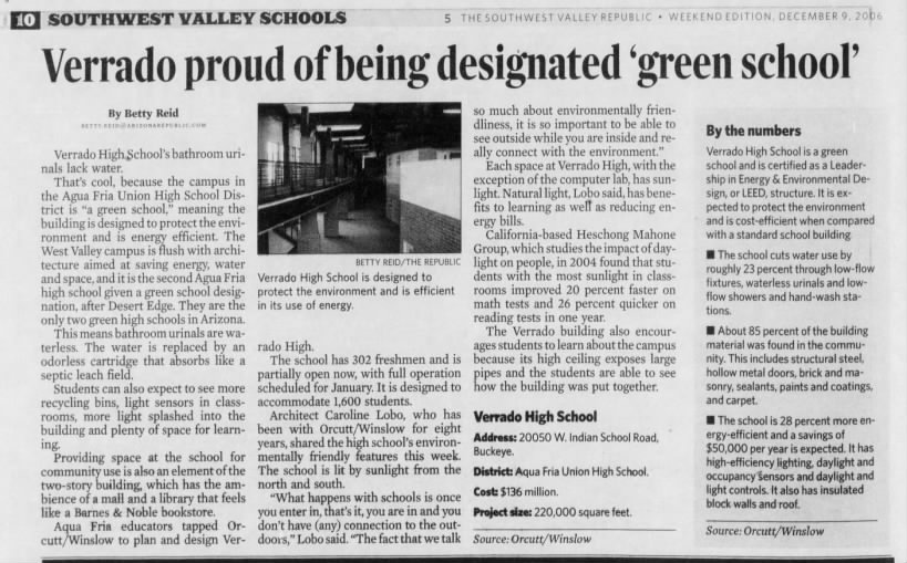 Verrado proud of being designated 'green school'