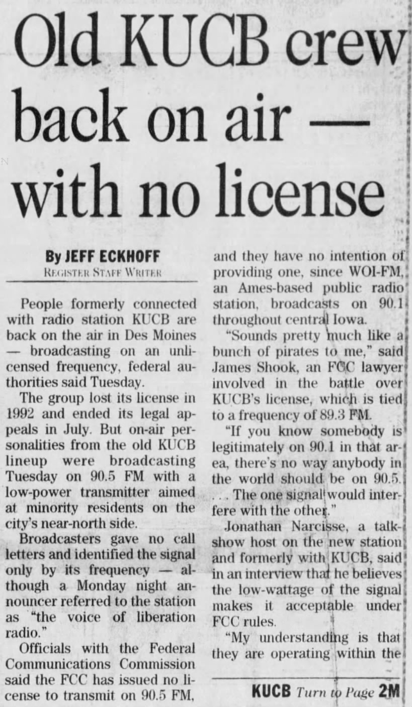 Old KUCB crew back on air — with no license
