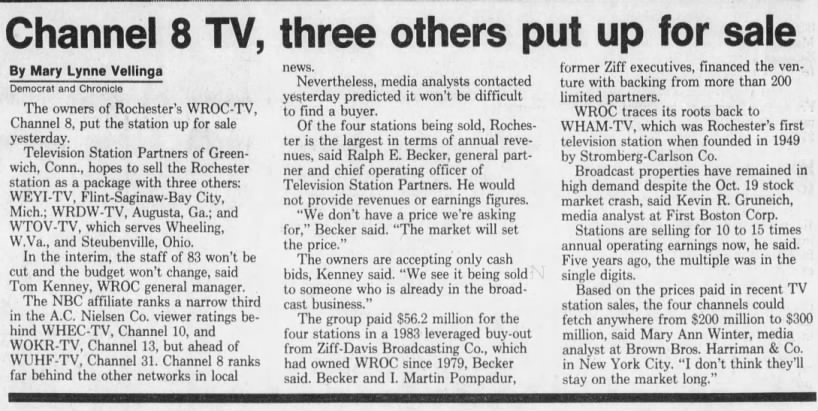 Channel 8 TV, three others put up for sale