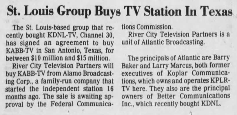 St. Louis Group Buys TV Station In Texas