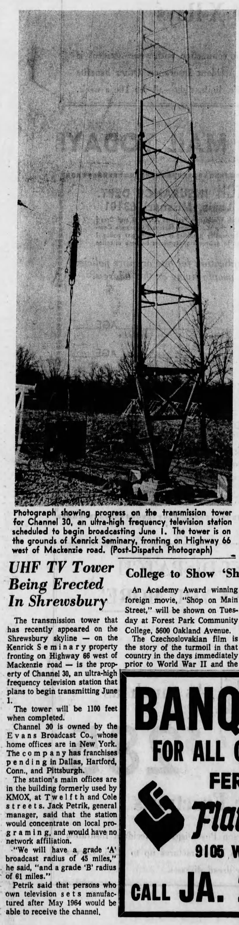 UHF TV Tower Being Erected in Shrewsbury