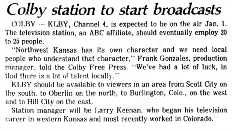 Colby station to start broadcasts