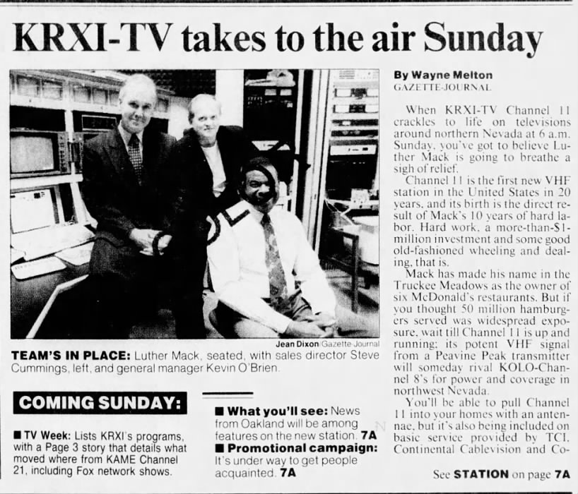 KRXI-TV takes to the air Sunday