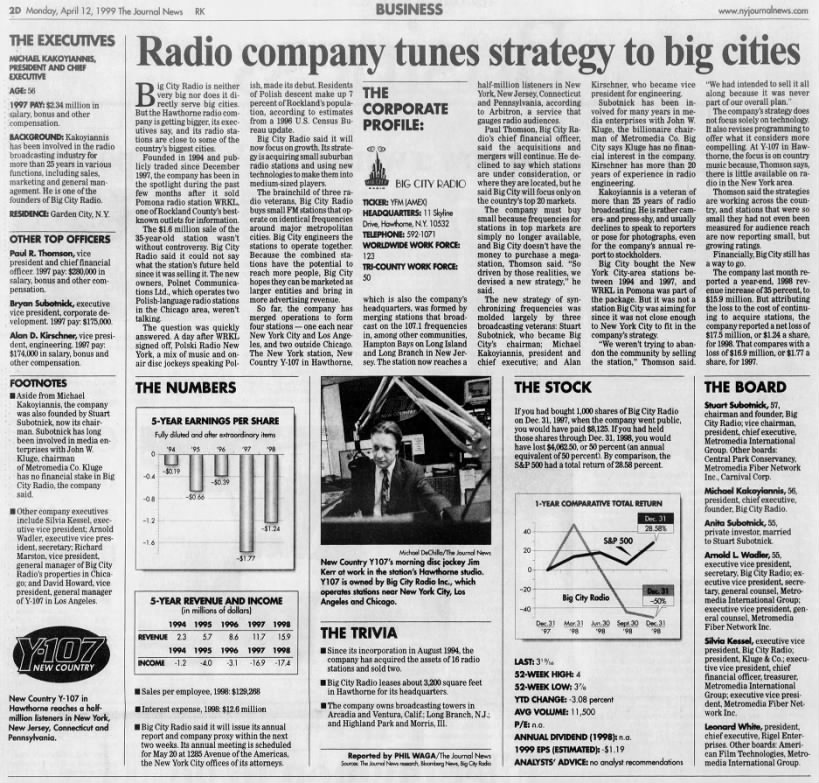 Radio company tunes strategy to big cities