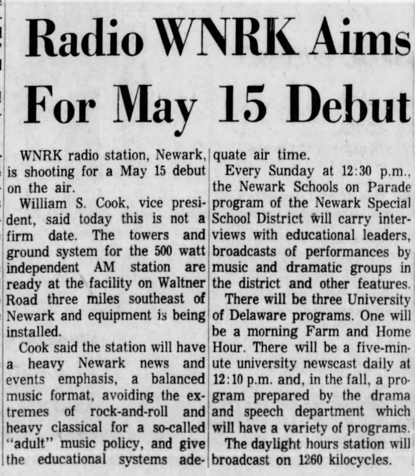Radio WNRK Aims For May 15 Debut