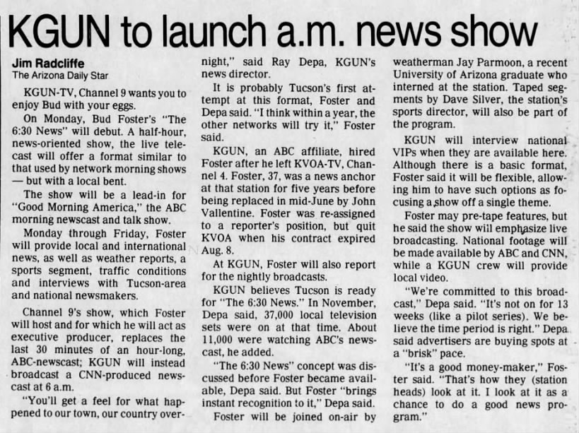 KGUN to launch a.m. news show