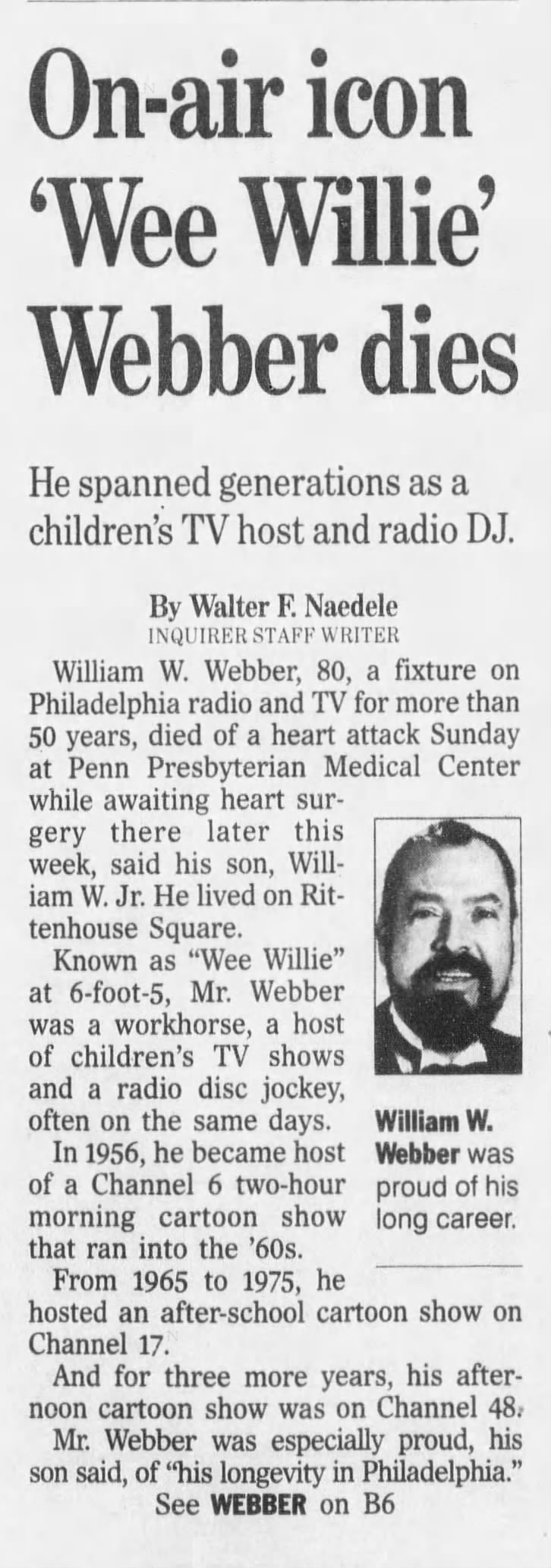 On-air icon 'Wee Willie' Webber dies