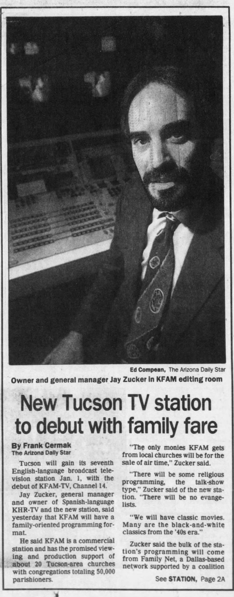 New Tucson TV station to debut with family fare