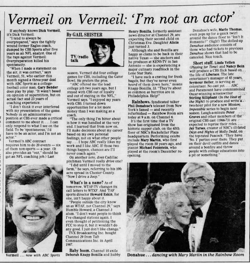 Vermeil on Vermeil: 'I'm not an actor'
