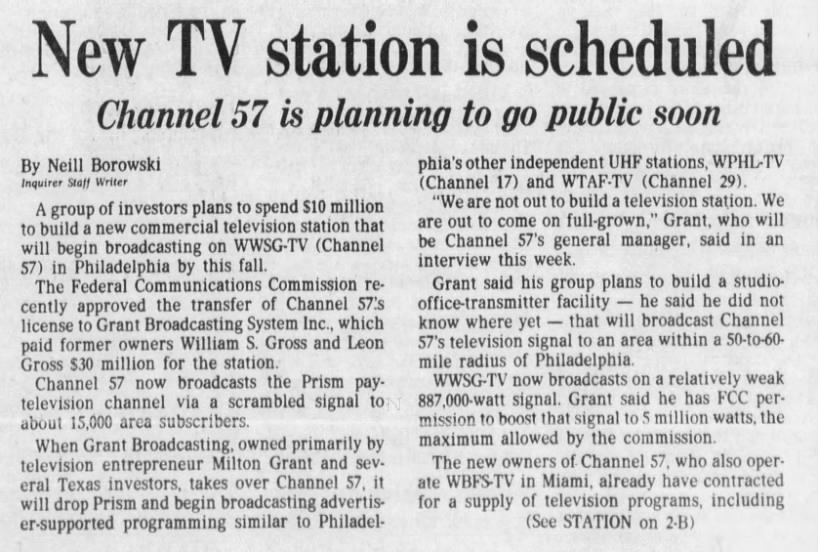 New TV station is scheduled: Channel 57 is planning to go public soon