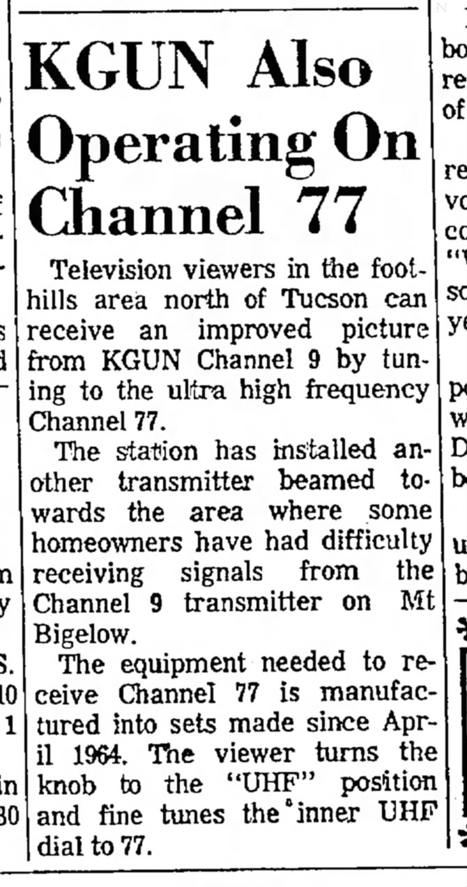 KGUN Also Operating On Channel 77