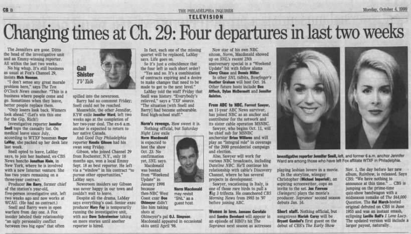 Changing times at Ch. 29; Four departures in last two weeks