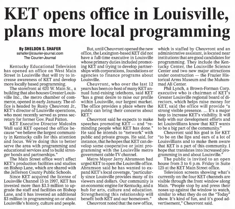 KET opens office in Louisville, plans more local programming