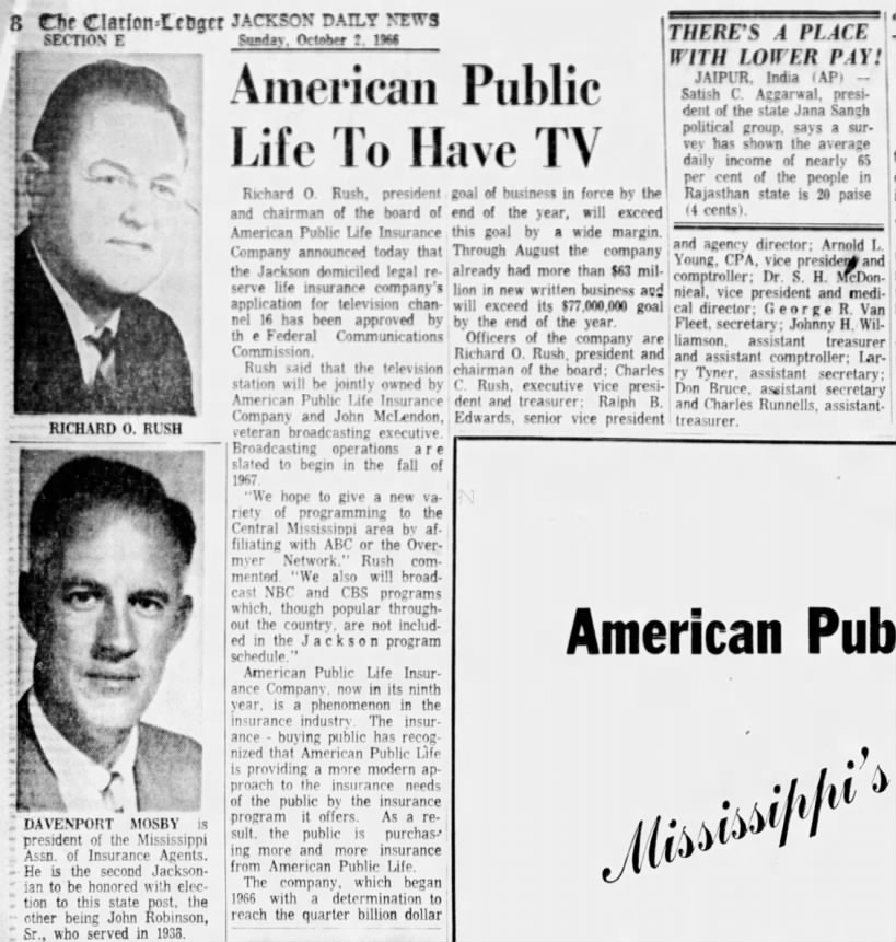 American Public Life To Have TV