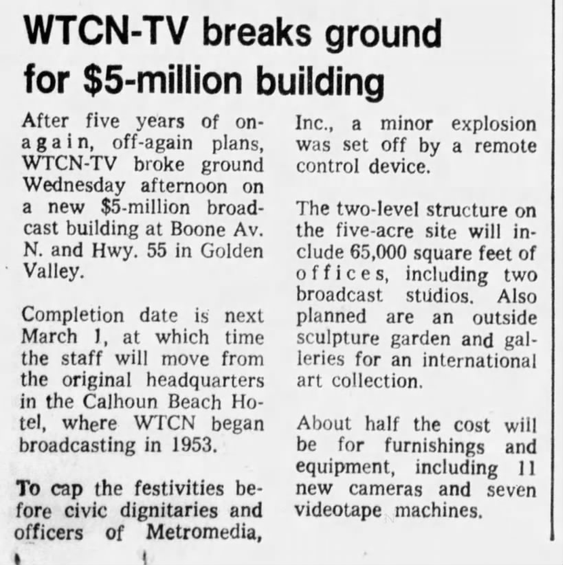 WTCN-TV breaks ground for $5-million building