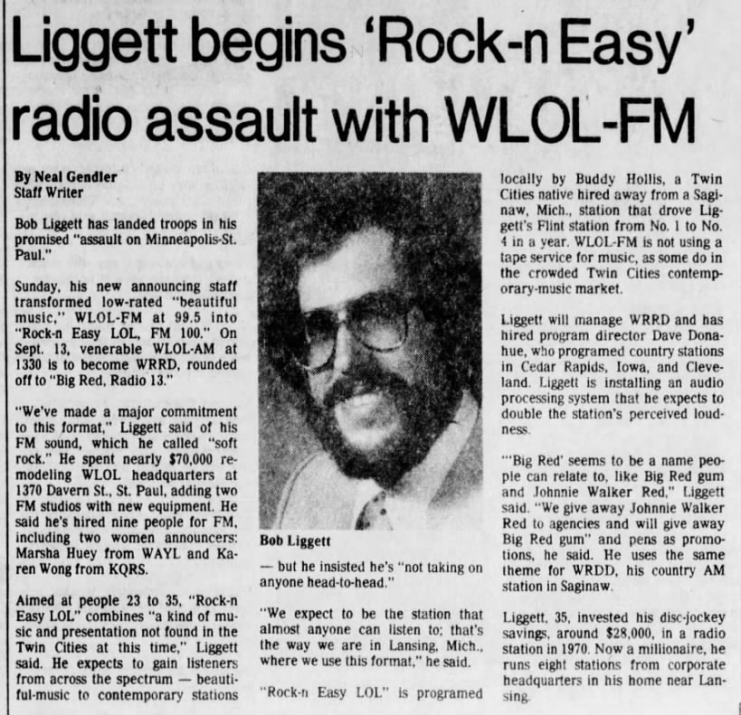 Liggett begins 'Rock-n Easy' radio assault with WLOL-FM