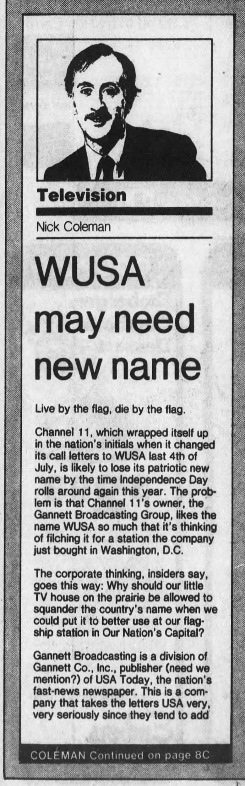 WUSA may need new name