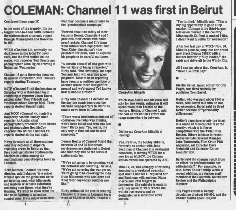 Coleman: Channel 11 was first in Beirut
