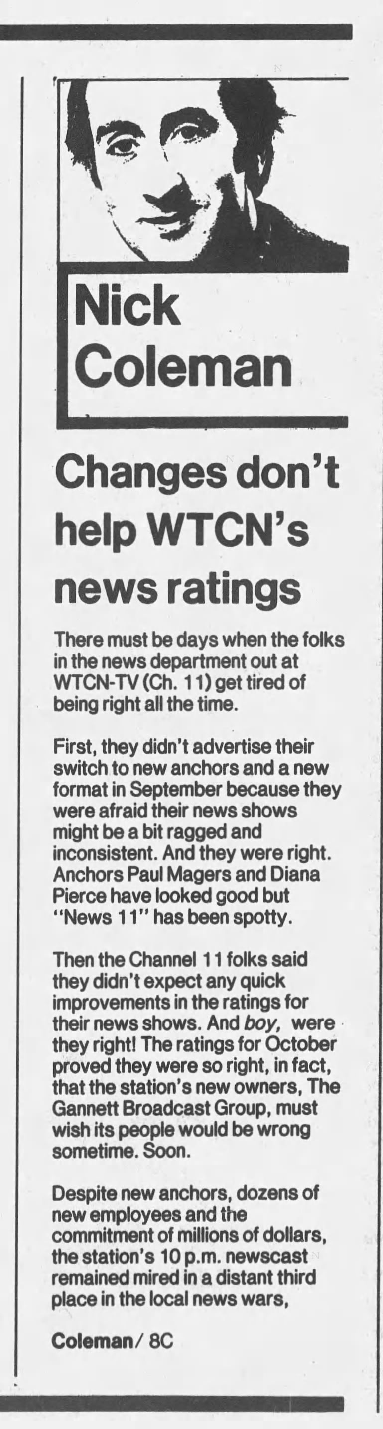 Changes don't help WTCN's news ratings