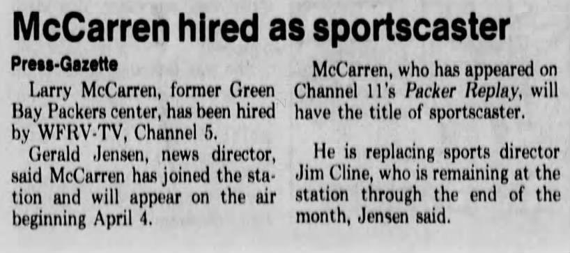 McCarren hired as sportscaster