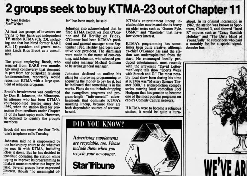 2 groups seek to buy KTMA-23 out of Chapter 11