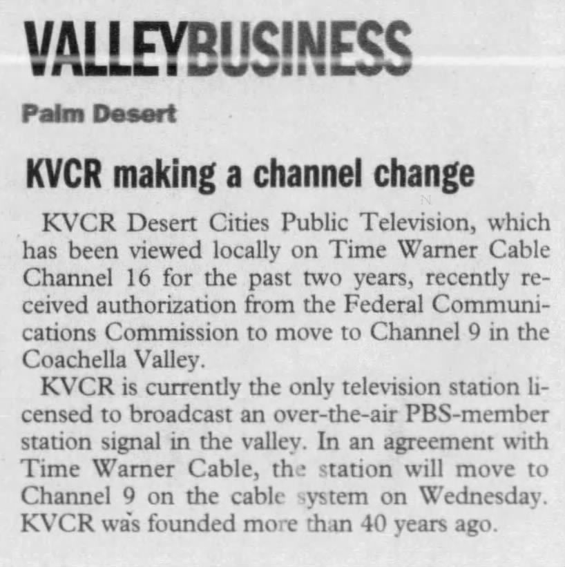 KVCR making a channel change