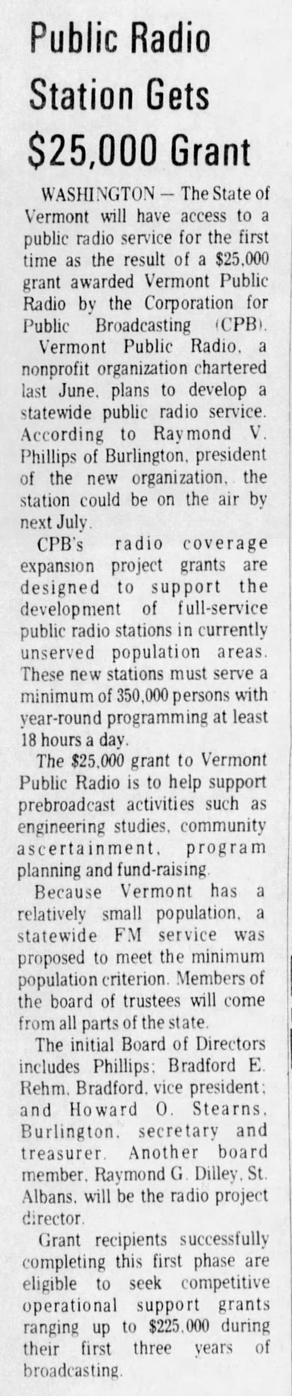 Public Radio Station Gets $25,000 Grant