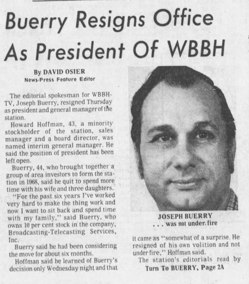 Buerry Resigns Office As President Of WBBH