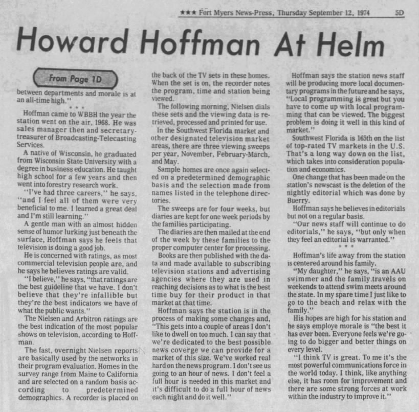 Howard Hoffman At Helm