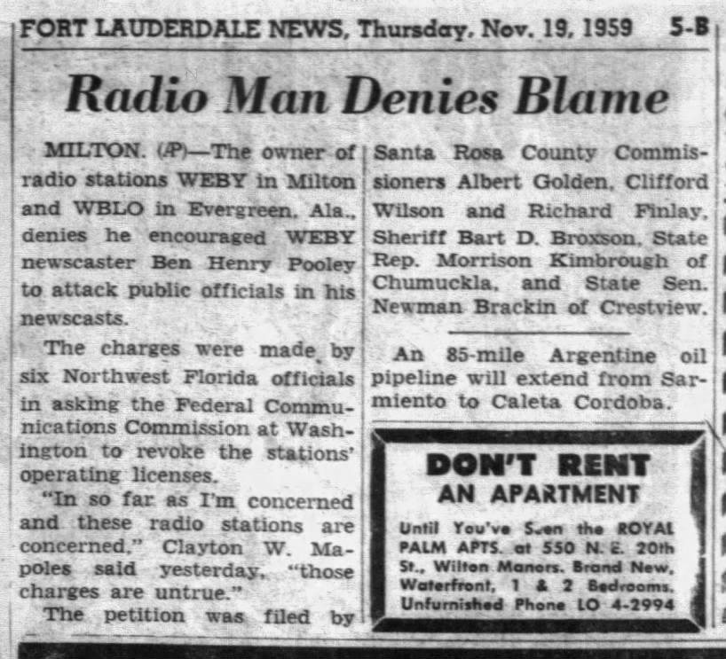 Radio Man Denies Blame