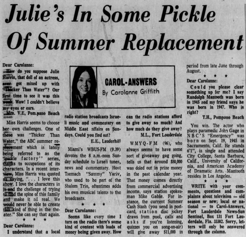 Julie's In Some Pickle Of Summer Replacement