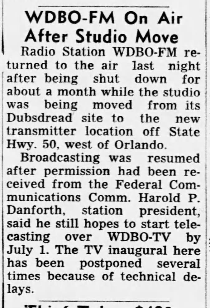 WDBO-FM On Air After Studio Move