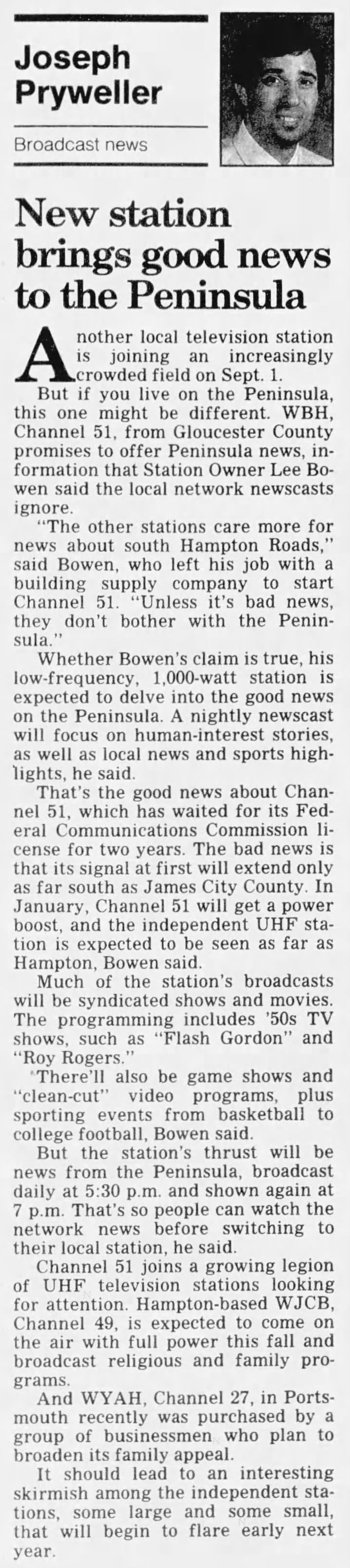 New station brings good news to the Peninsula (W51BH)