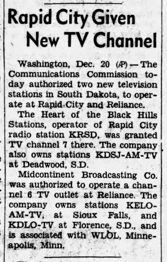 Rapid City Given New TV Channel