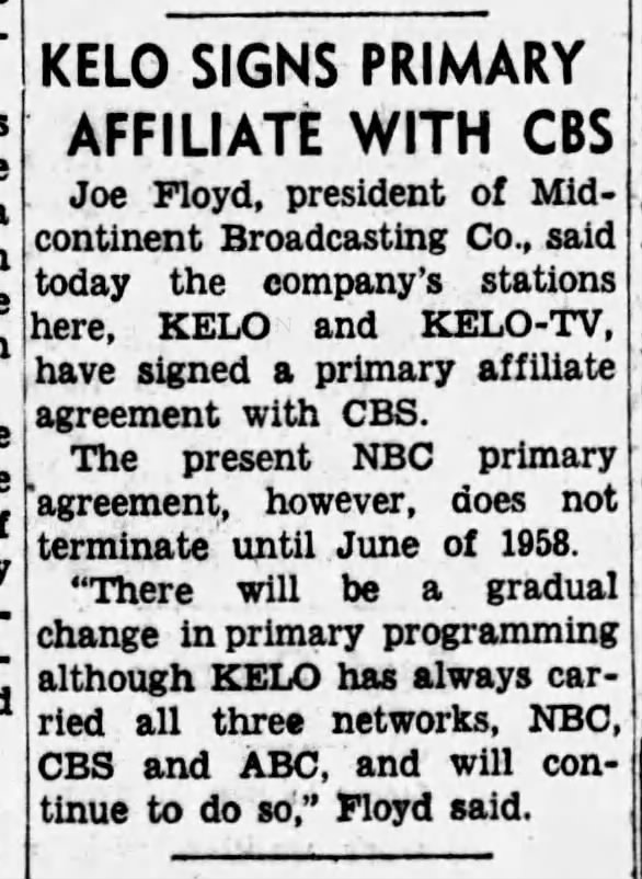 KELO Signs Primary Affiliate With CBS