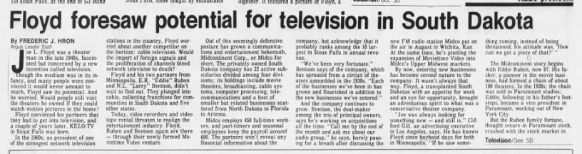 Floyd foresaw potential for television in South Dakota