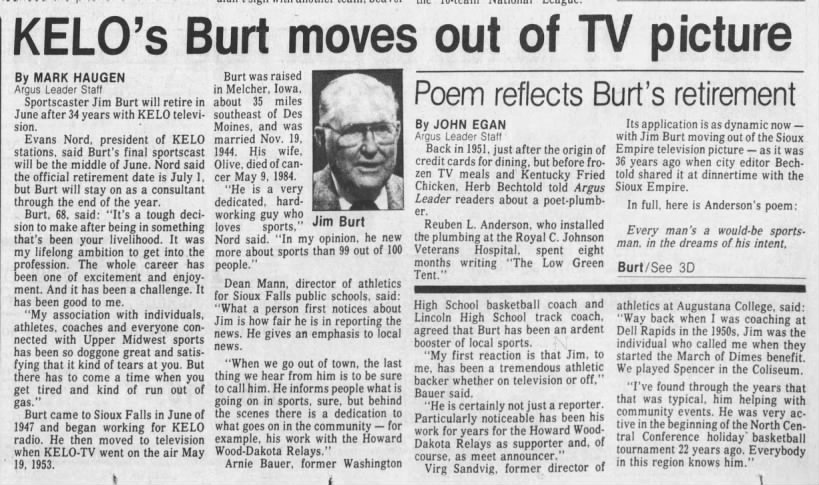 KELO's Burt moves out of TV picture