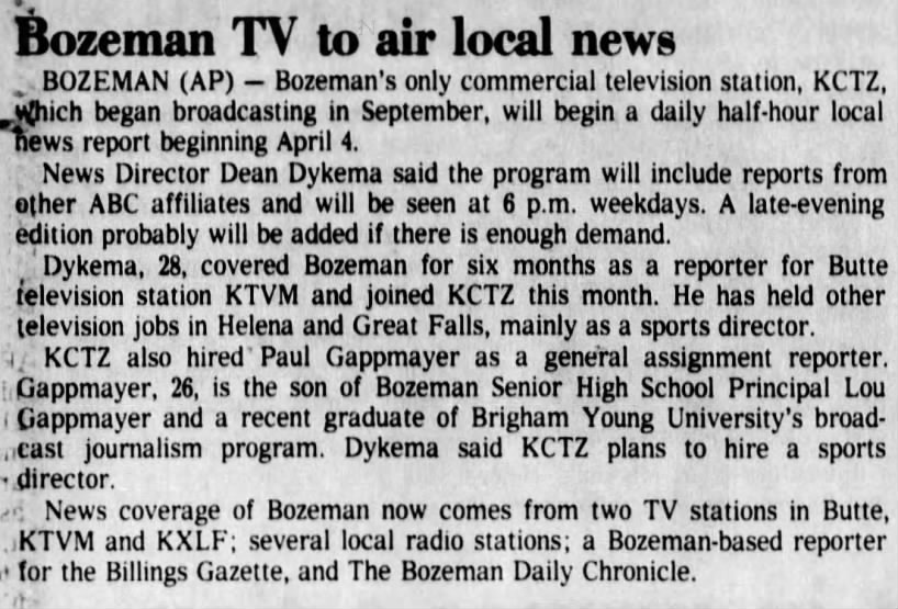 Bozeman TV to air local news