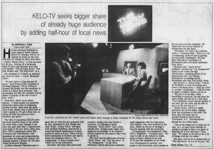 KELO-TV seeks bigger share of already huge audience by adding half-hour of local news