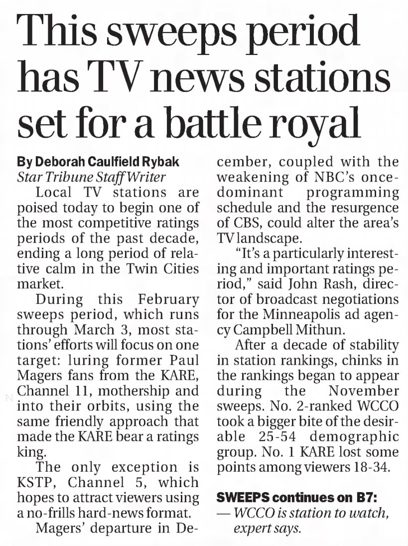 This sweeps period has TV news stations set for a battle royal