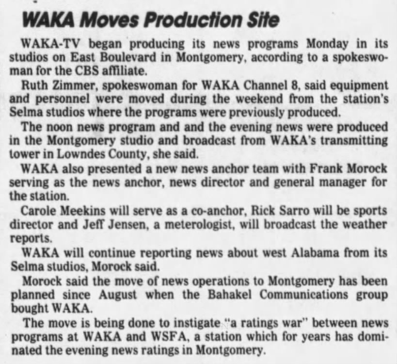 WAKA Moves Production Site