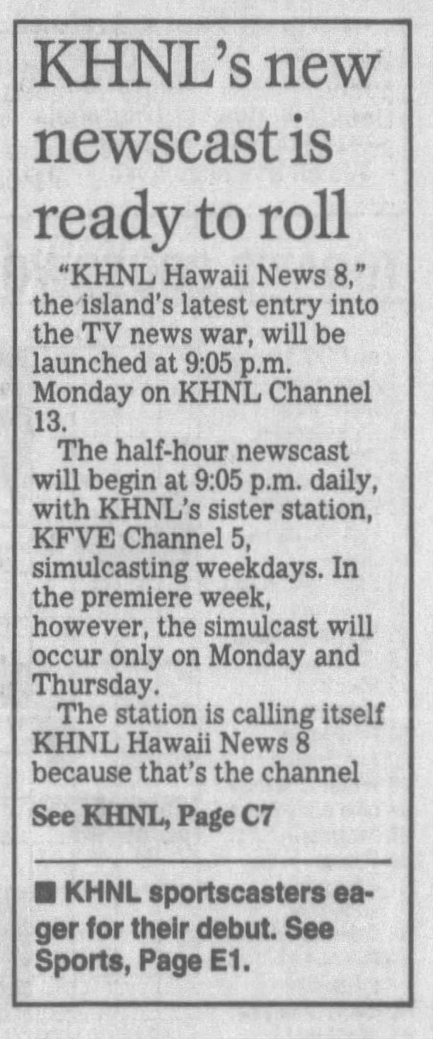 KHNL's new newscast is ready to roll